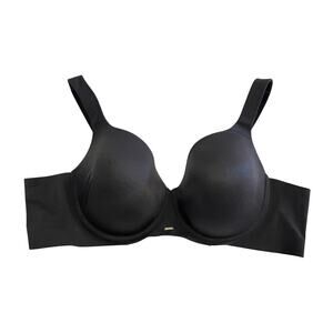 CACIQUE Lightly Lined Balconette Bra Plus 50B EUC FF Full Figure Black Underwire